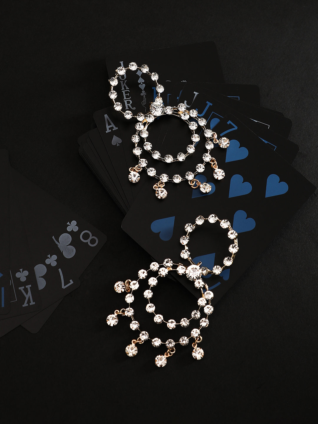 The Circular-Bling Drop Earrings - Crystal Silver