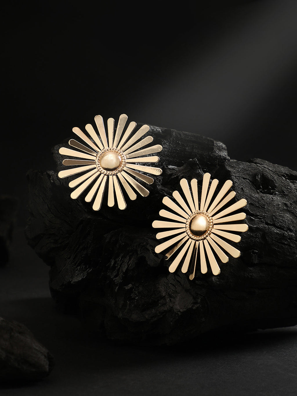 The Floral-Sol Statement Earrings - California Gold