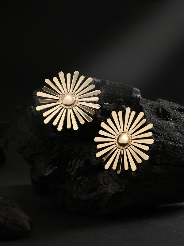 The Floral-Sol Statement Earrings - California Gold