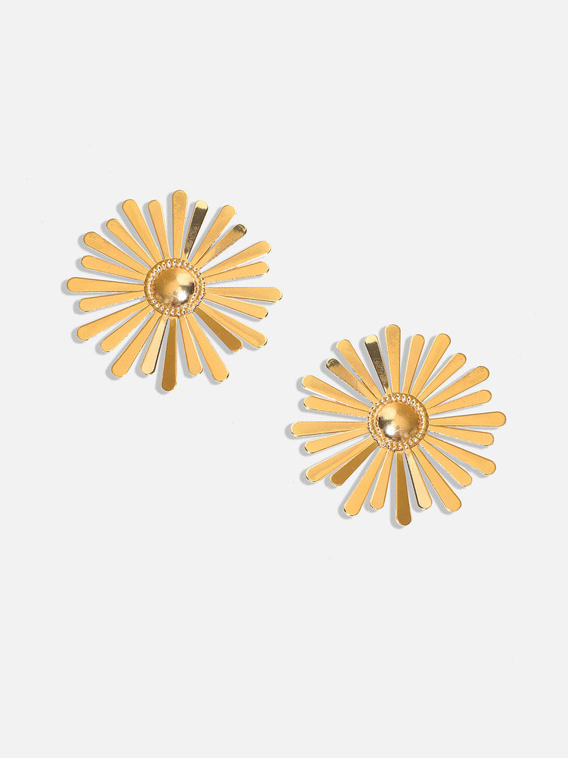 The Floral-Sol Statement Earrings - California Gold