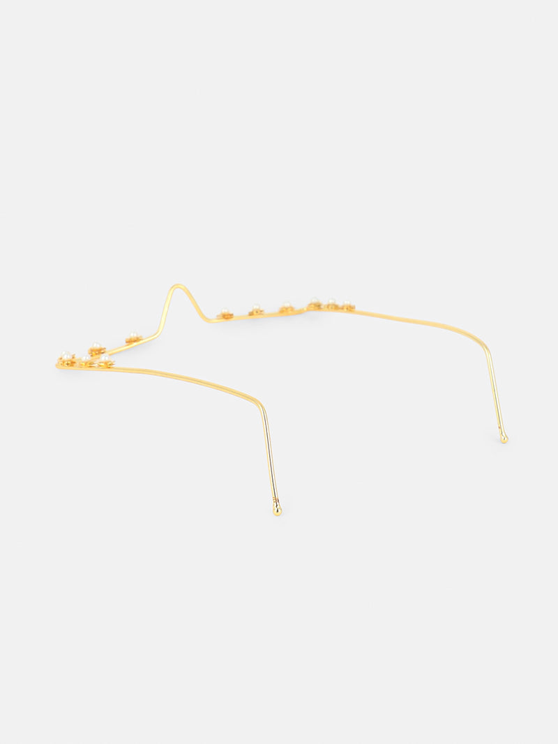 The Pearl Chain Sunglass - Gold Pearl