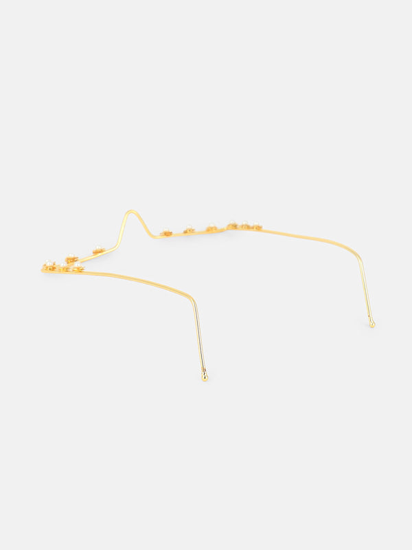 The Pearl Chain Sunglass - Gold Pearl