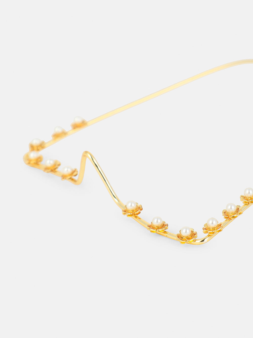 The Pearl Chain Sunglass - Gold Pearl