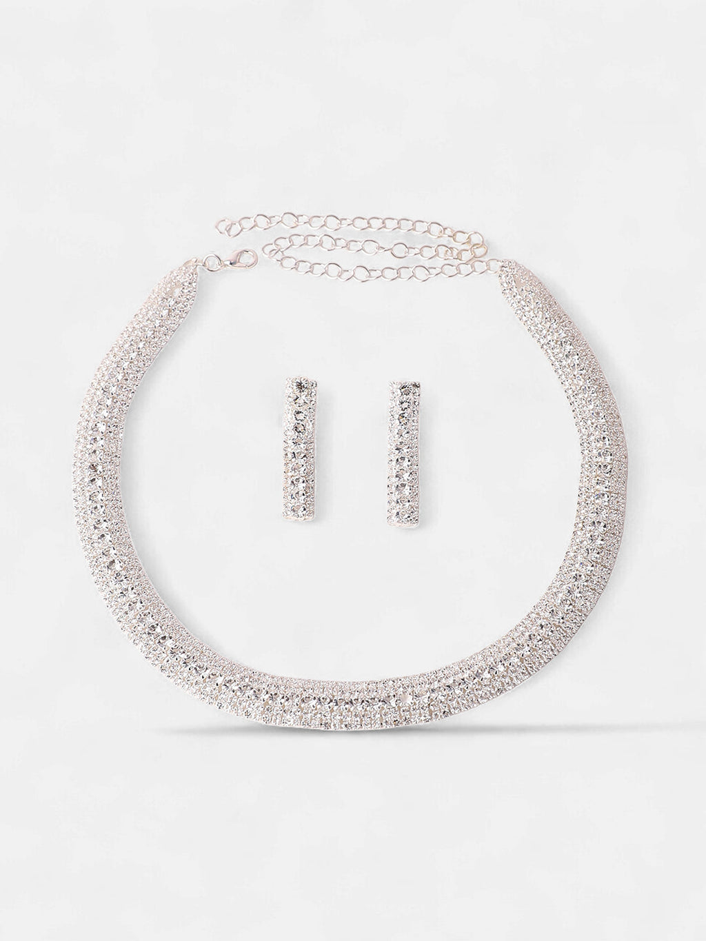 The All-Over-Bling Jewellery Set - Crystal Silver