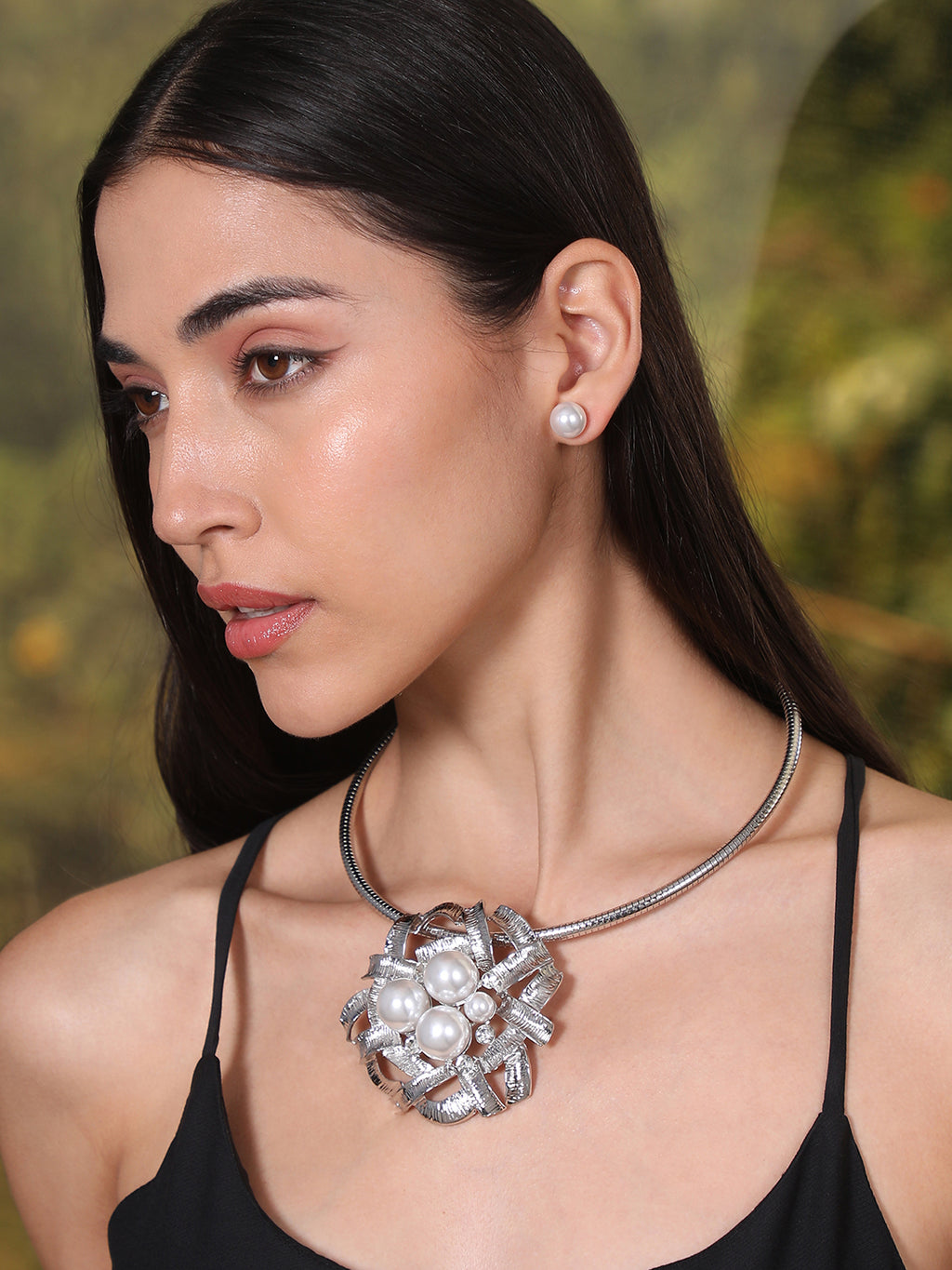 The Pearl Bloom Jewellery Set - Silver