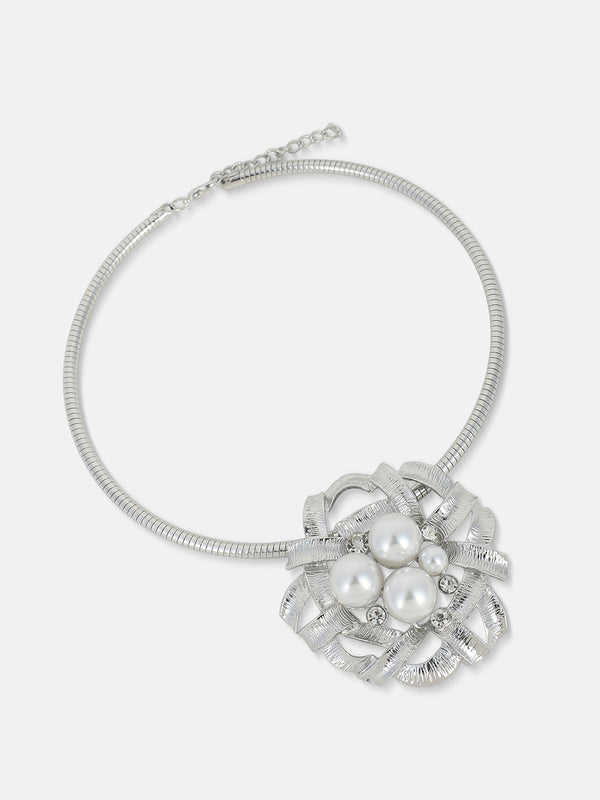 The Pearl Bloom Jewellery Set - Silver