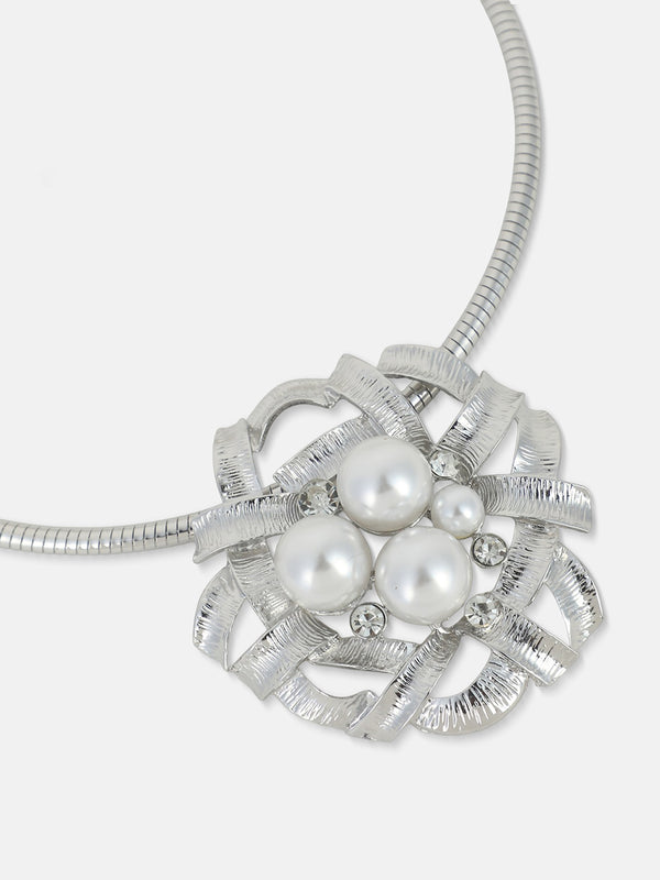 The Pearl Bloom Jewellery Set - Silver