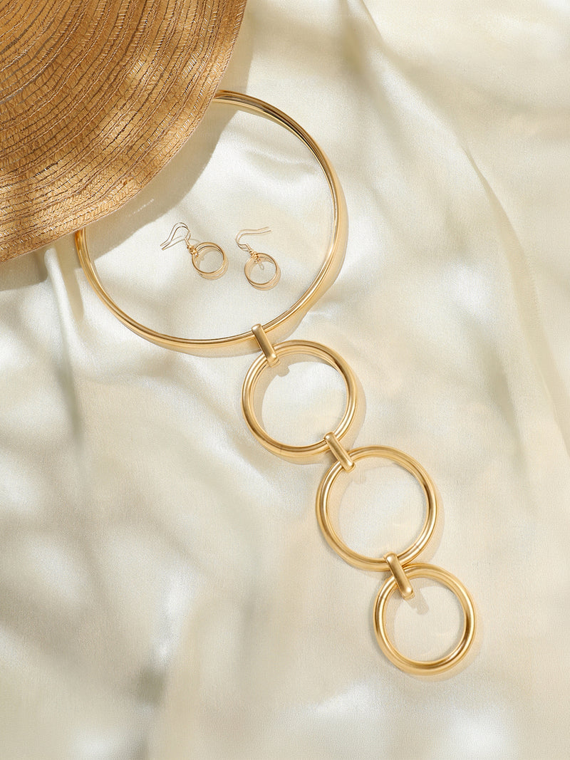 The Halo Link Jewellery Set - Gold