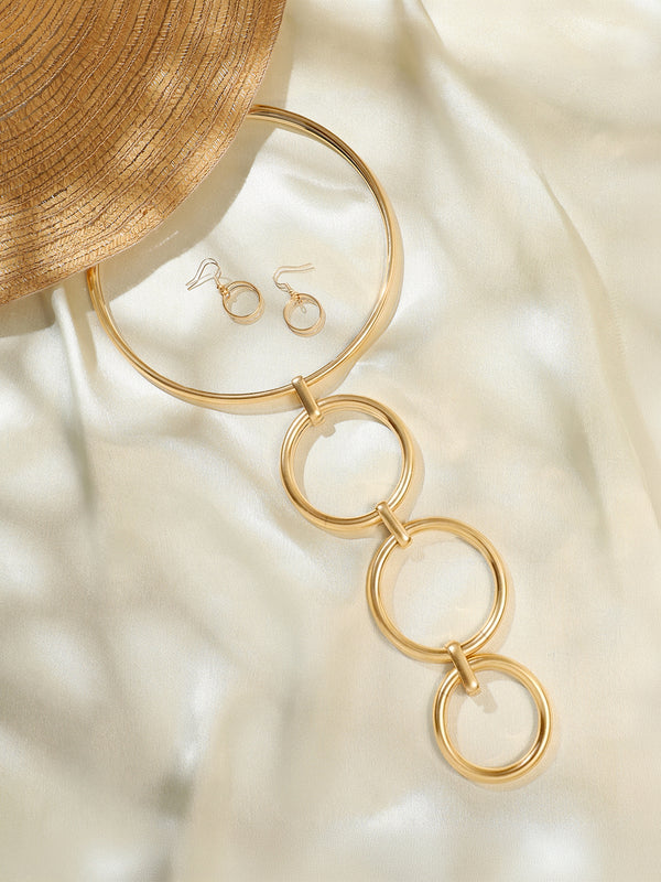 The Halo Link Jewellery Set - Gold