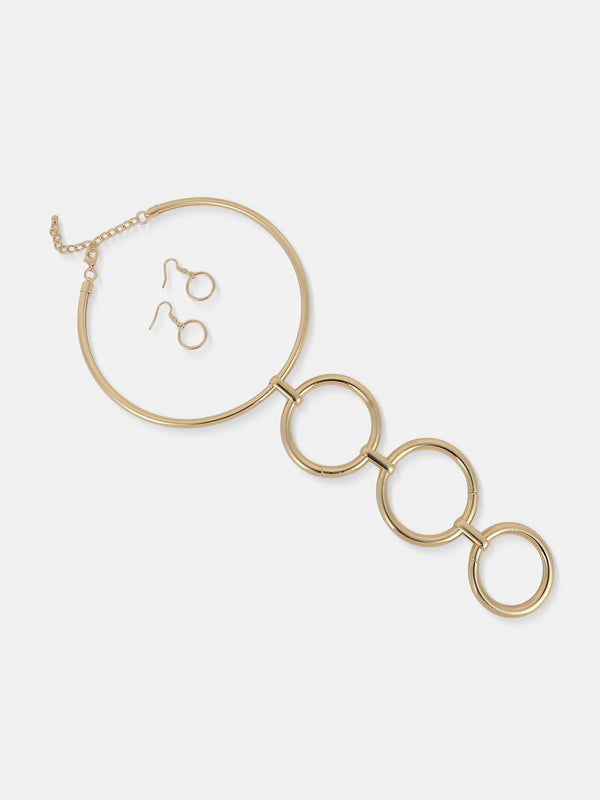 The Halo Link Jewellery Set - Gold