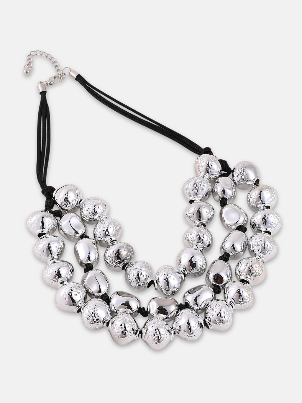 Women's The Grainé Multi-Layer Necklace - Metallic Silver