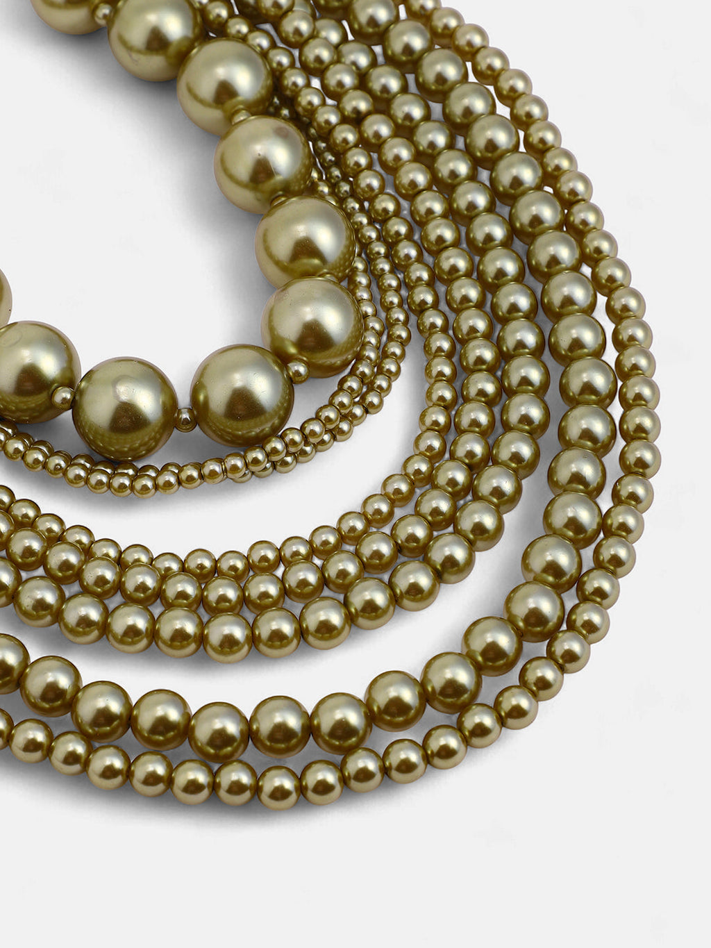 The Antoinette Multi-Layer Necklace - Olive Green