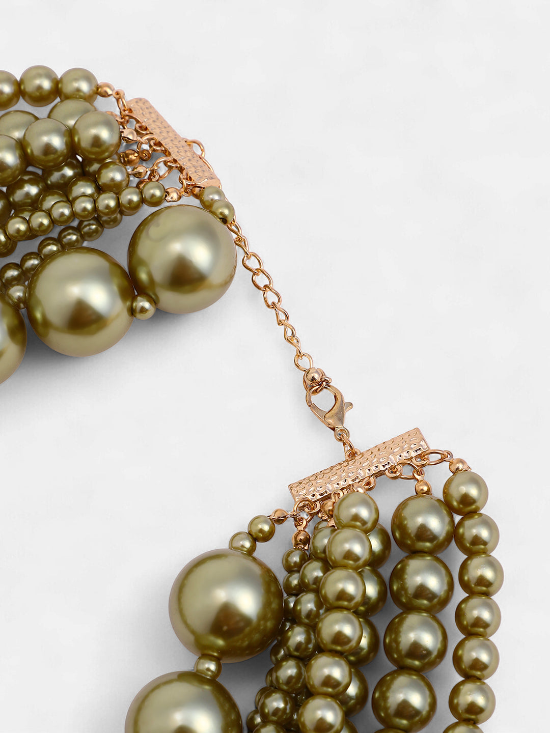 The Antoinette Multi-Layer Necklace - Olive Green