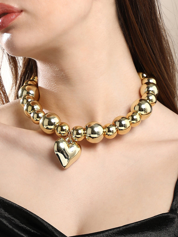 The Puffer-Cuoer Collar Necklace - California Gold