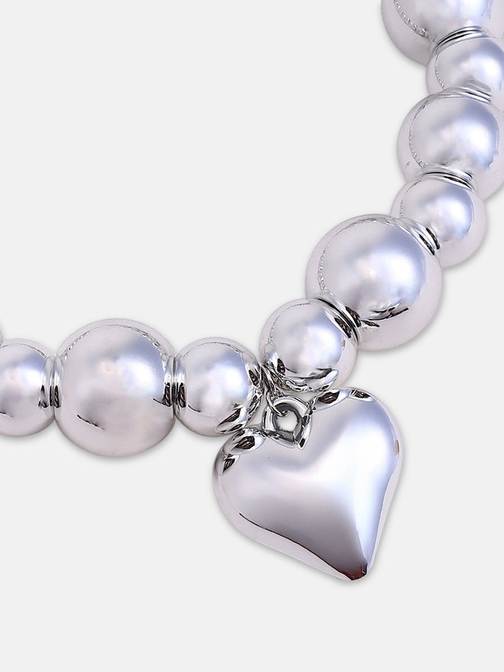 The Puffer-Cuoer Collar Necklace - Metallic Silver