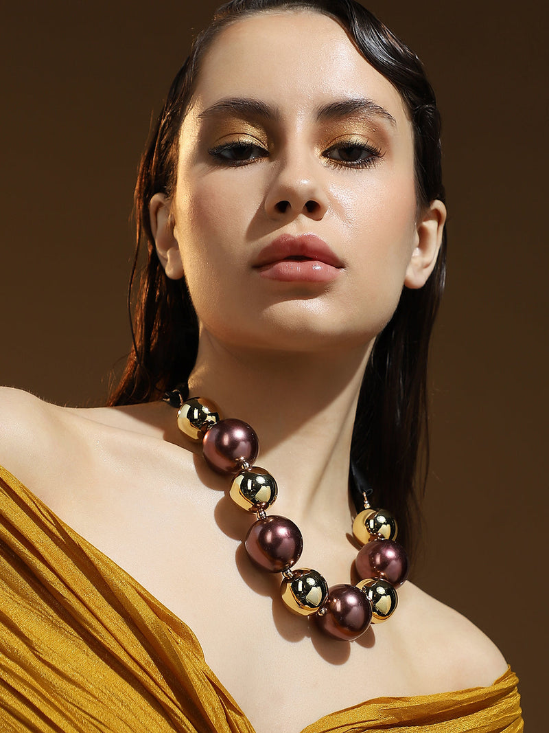 The Noel Statement Necklace - Sangria Red