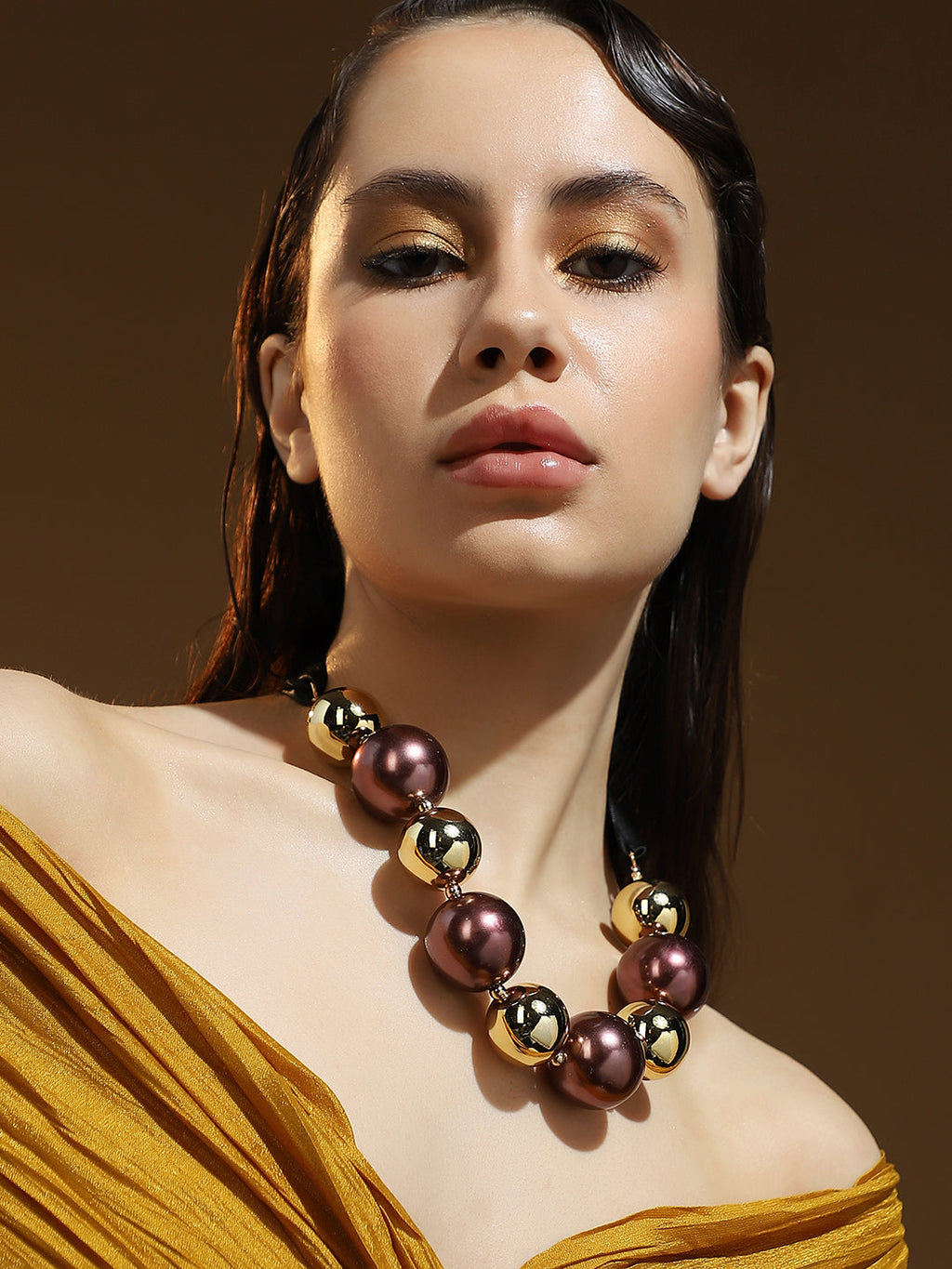 The Noel Statement Necklace - Sangria Red