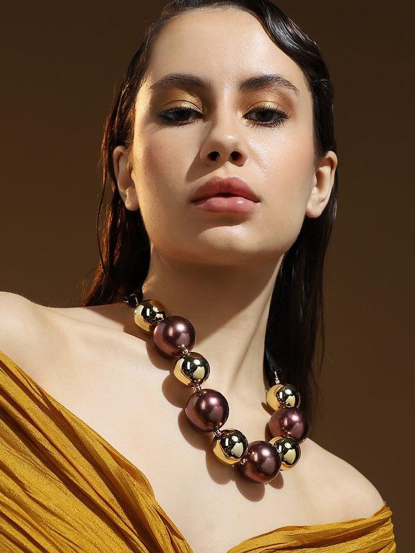 The Noel Statement Necklace - Sangria Red