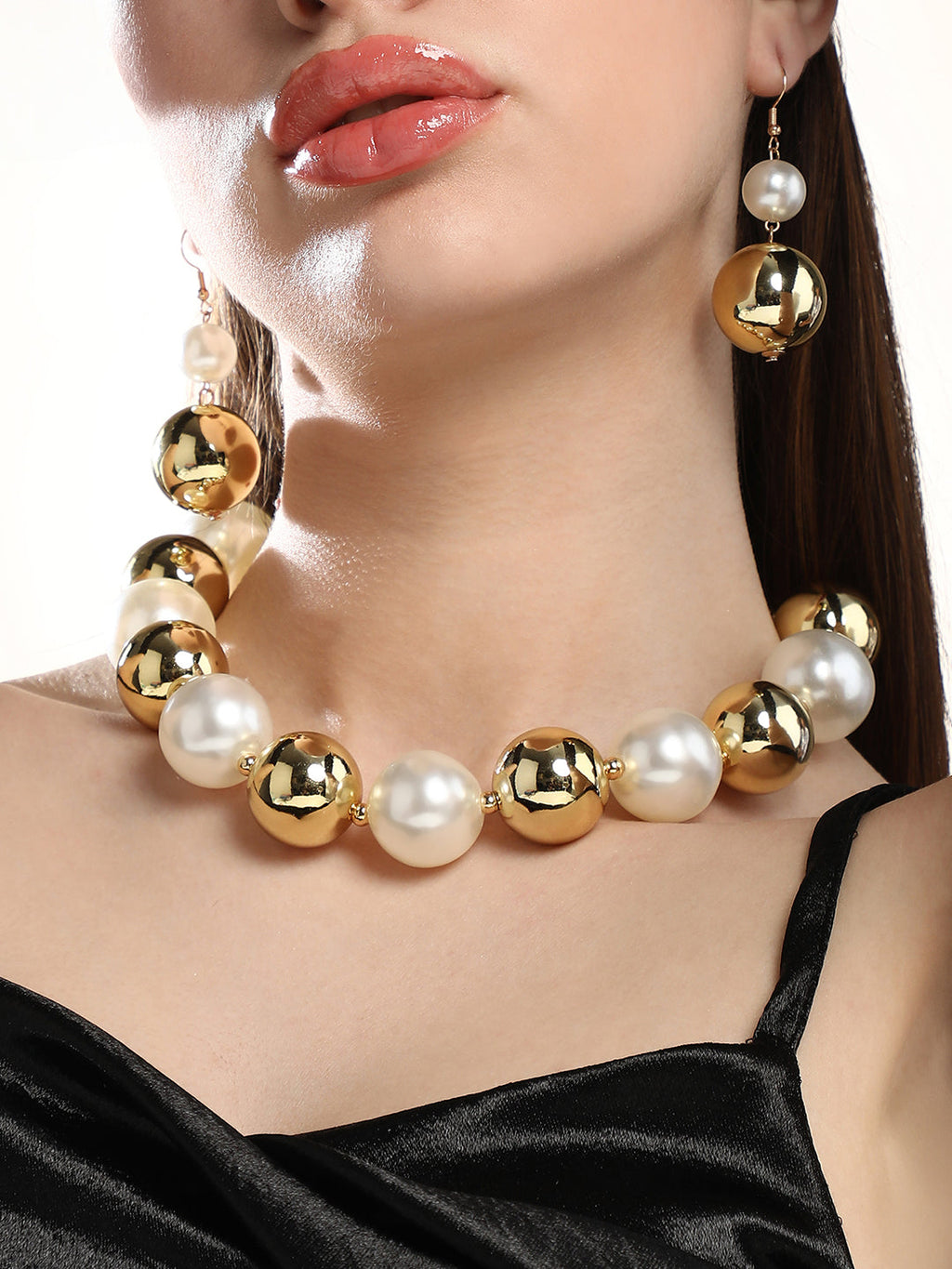 The Majesté Block Jewellery Set - Pearl White