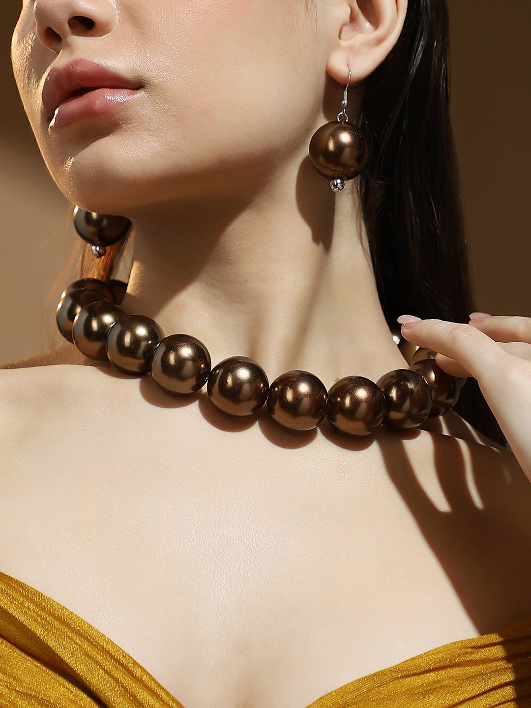 The Cacao Jewellery Set - Chocolate Brown
