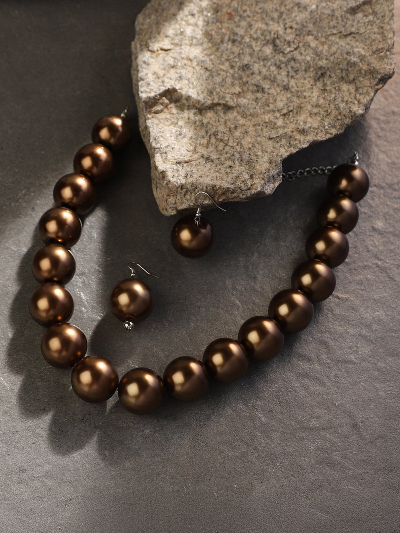 The Cacao Jewellery Set - Chocolate Brown