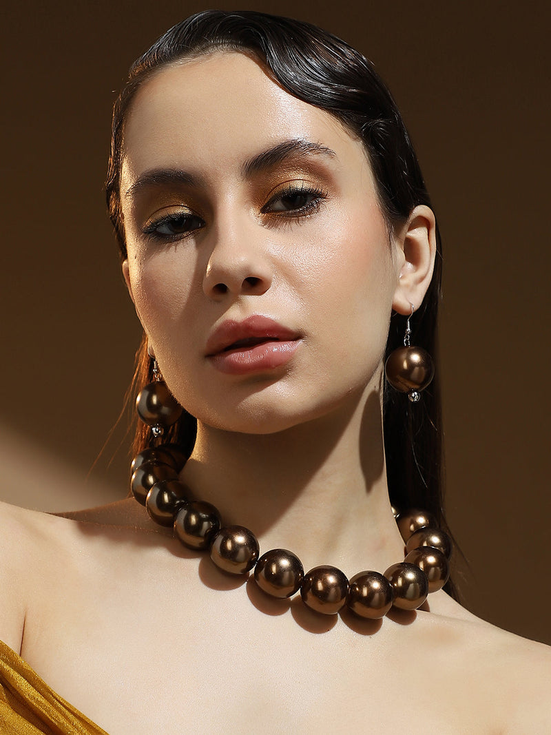 The Cacao Jewellery Set - Chocolate Brown