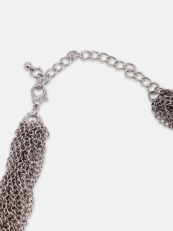 The Braided-Bead Statement Necklace - Peach Pink