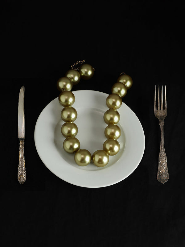 The Majesté Collar Necklace - Light Olive