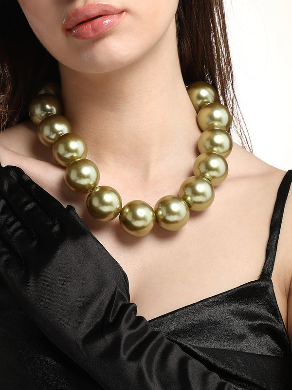 The Majesté Collar Necklace - Light Olive
