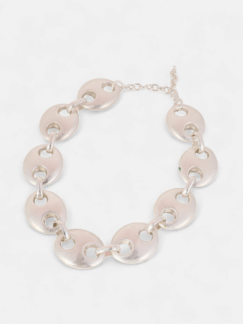 The Bolt Collar Necklace - Metallic Silver