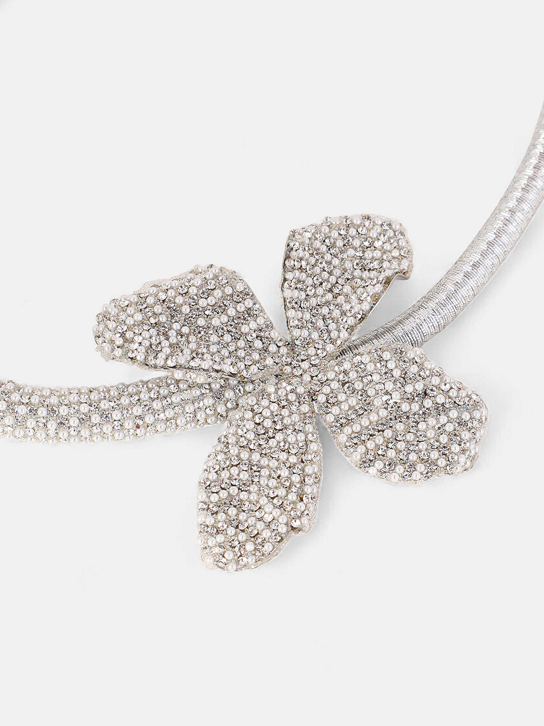 The Bling-Petalia Statement Necklace - Crystal Silver