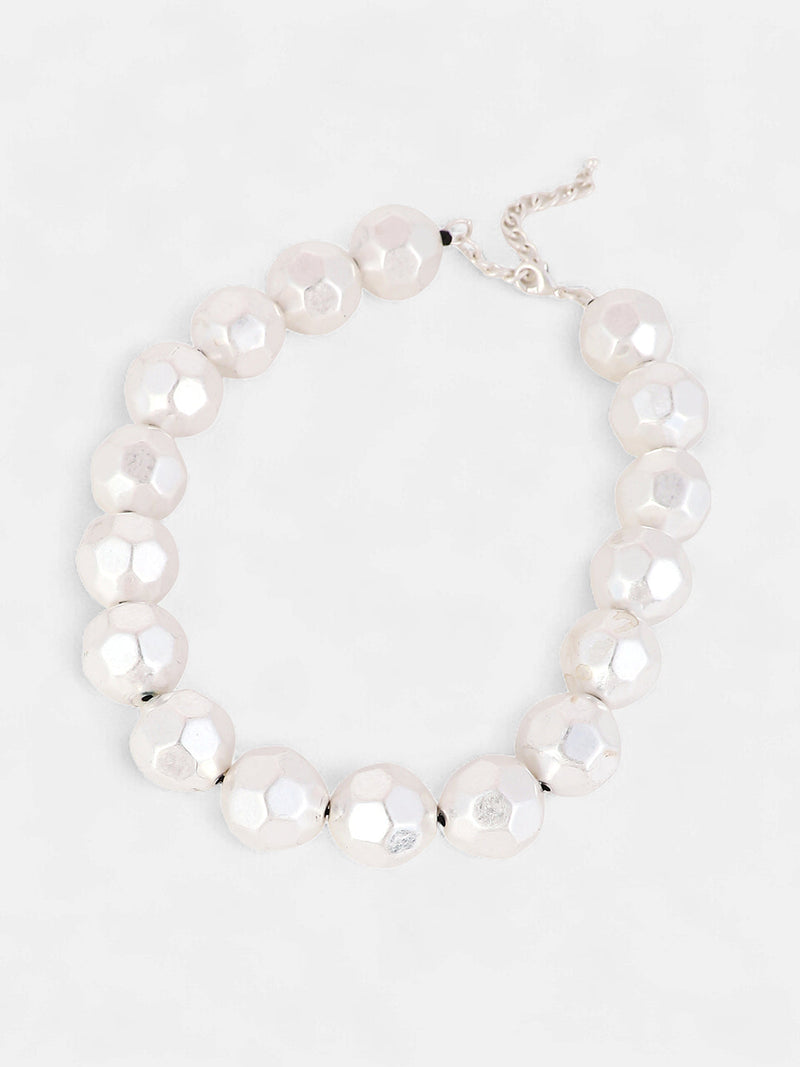 The Hammered Collar Necklace - Metallic Silver