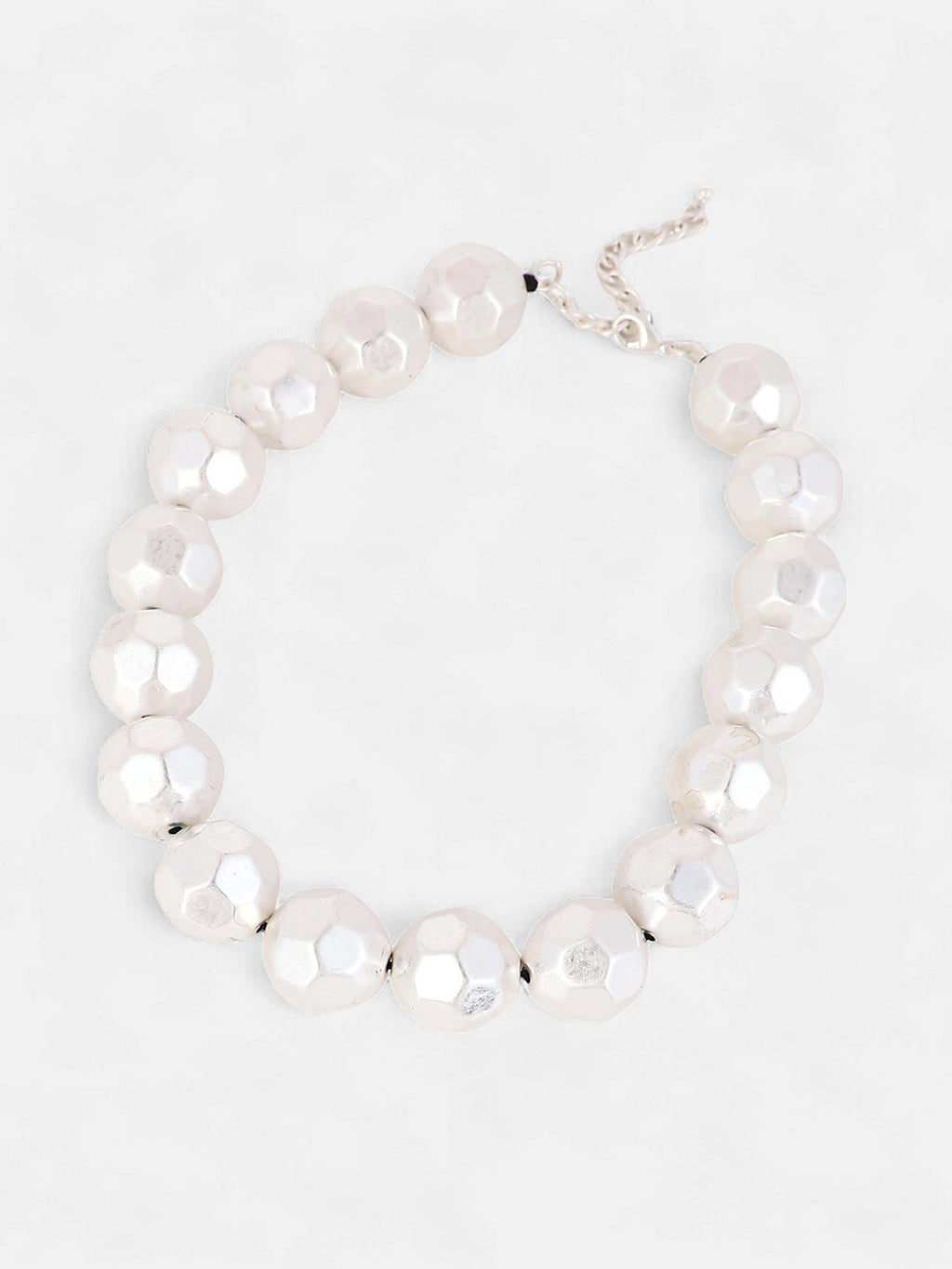 The Hammered Collar Necklace - Metallic Silver