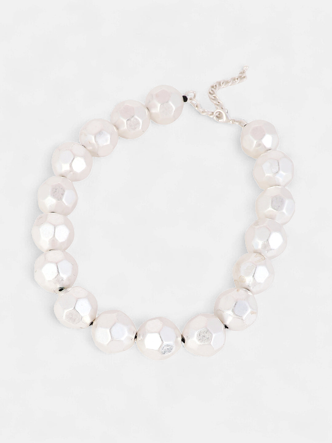 The Hammered Collar Necklace - Metallic Silver