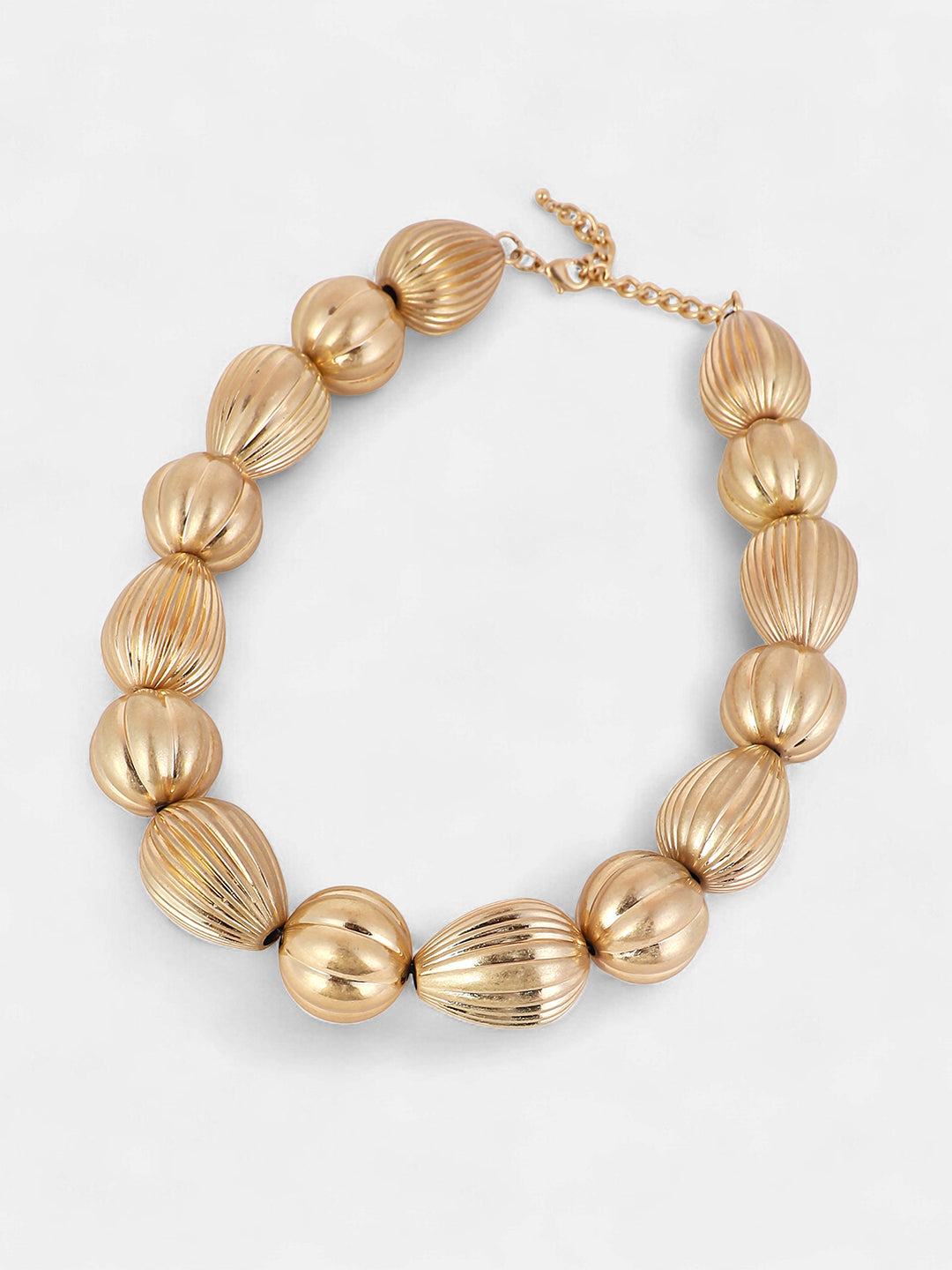 The Ribbed-Ovoid Collar Necklace - California Gold