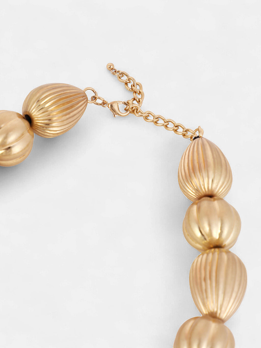 The Ribbed-Ovoid Collar Necklace - California Gold