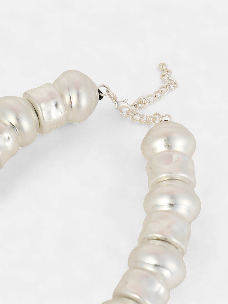 The Tribal Collar Necklace - Metallic Silver