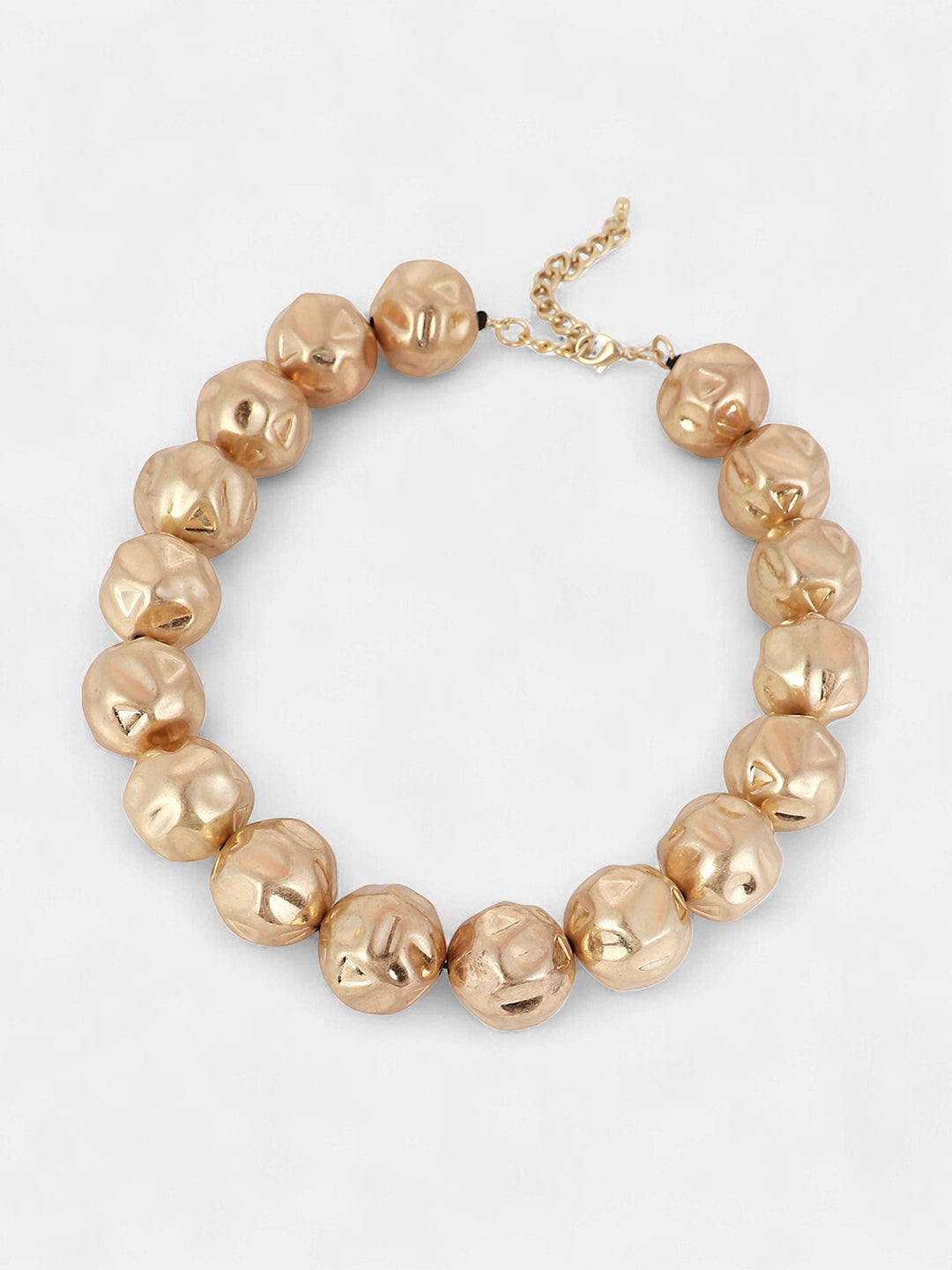 The Dented-Ball Collar Necklace - California Gold