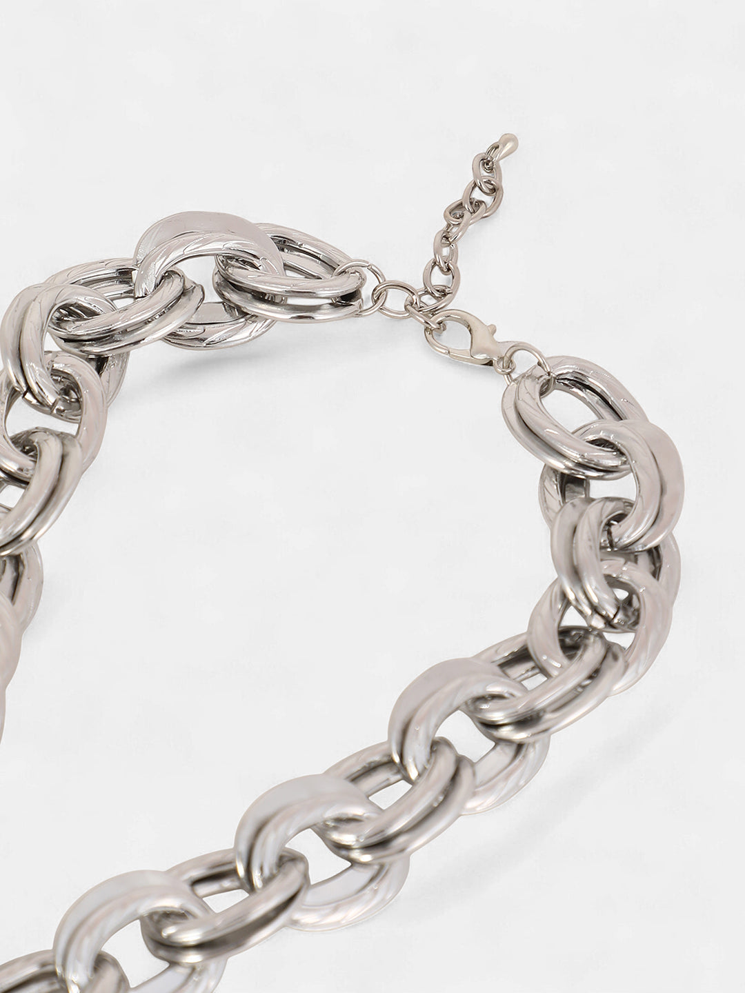The Coeur-Chain Statement Necklace - Metallic Silver