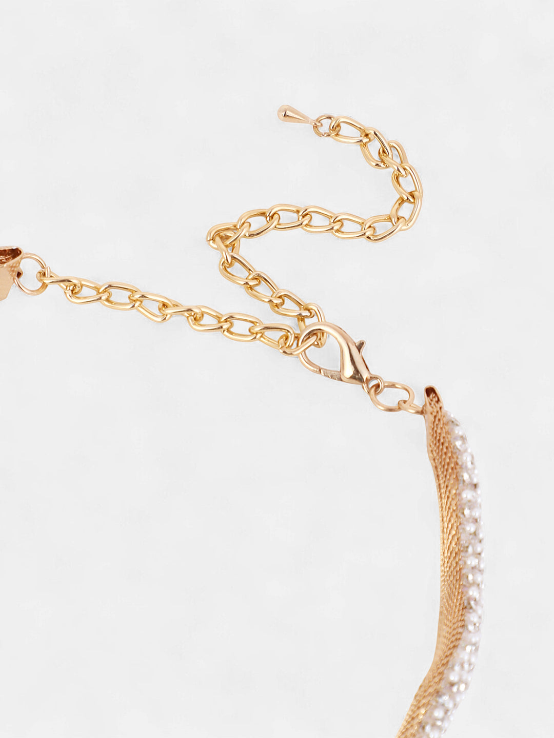 The Crystal-Swirl Choker Necklace - Crystal Silver