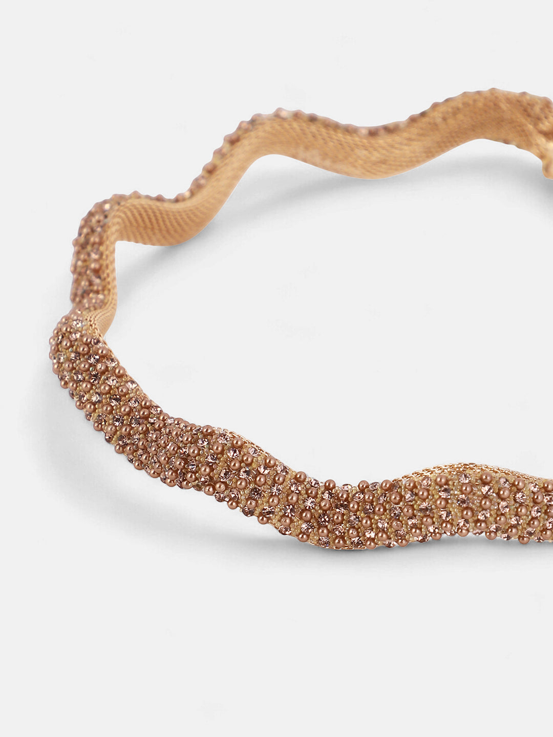 The Crystal-Swirl Choker Necklace - Antique Gold