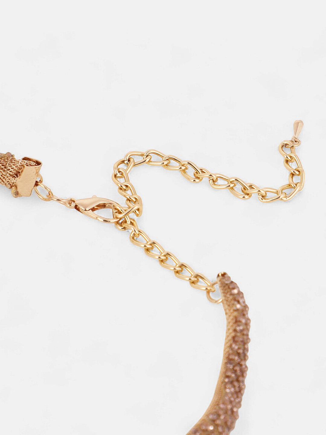 The Crystal-Swirl Choker Necklace - Antique Gold