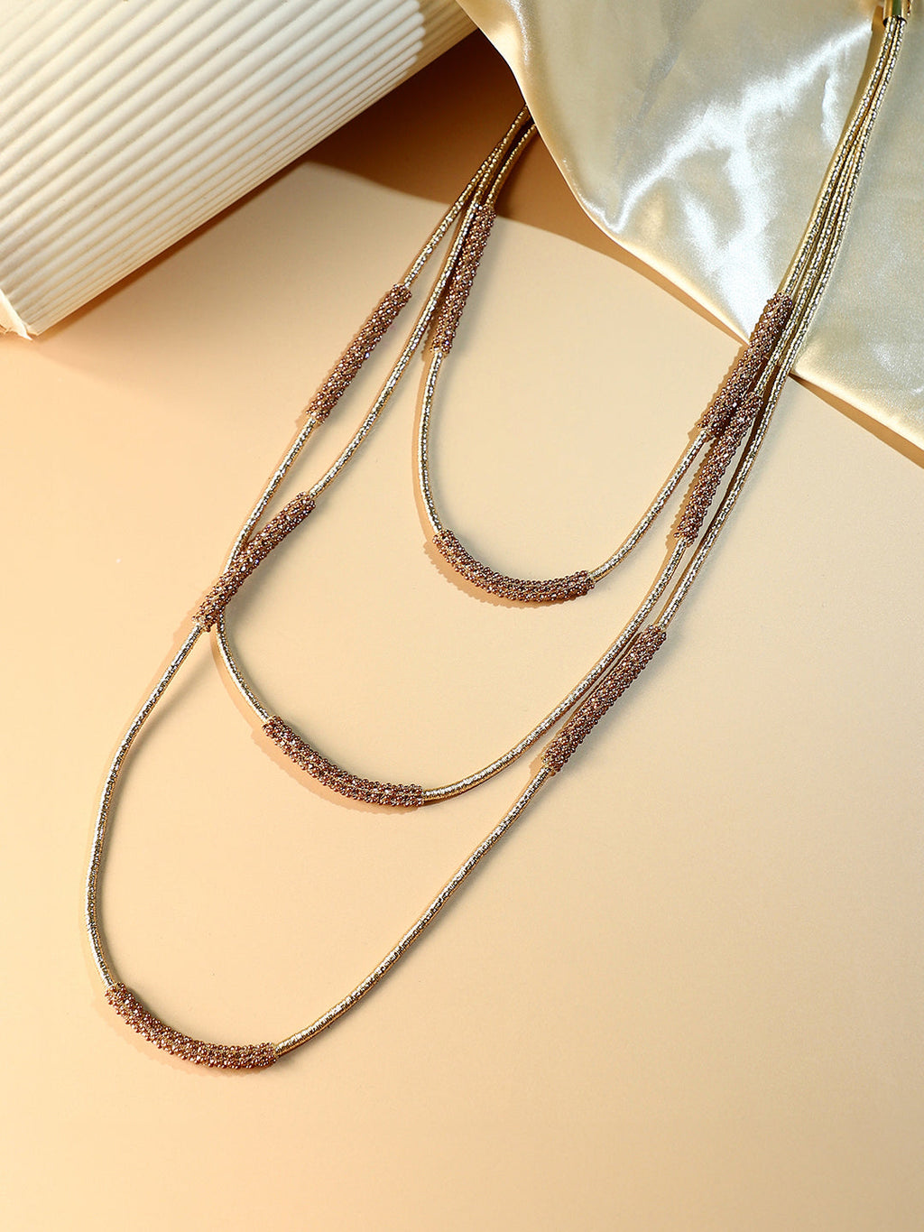 The Bling-Block Multi-Layer Necklace - Antique Gold