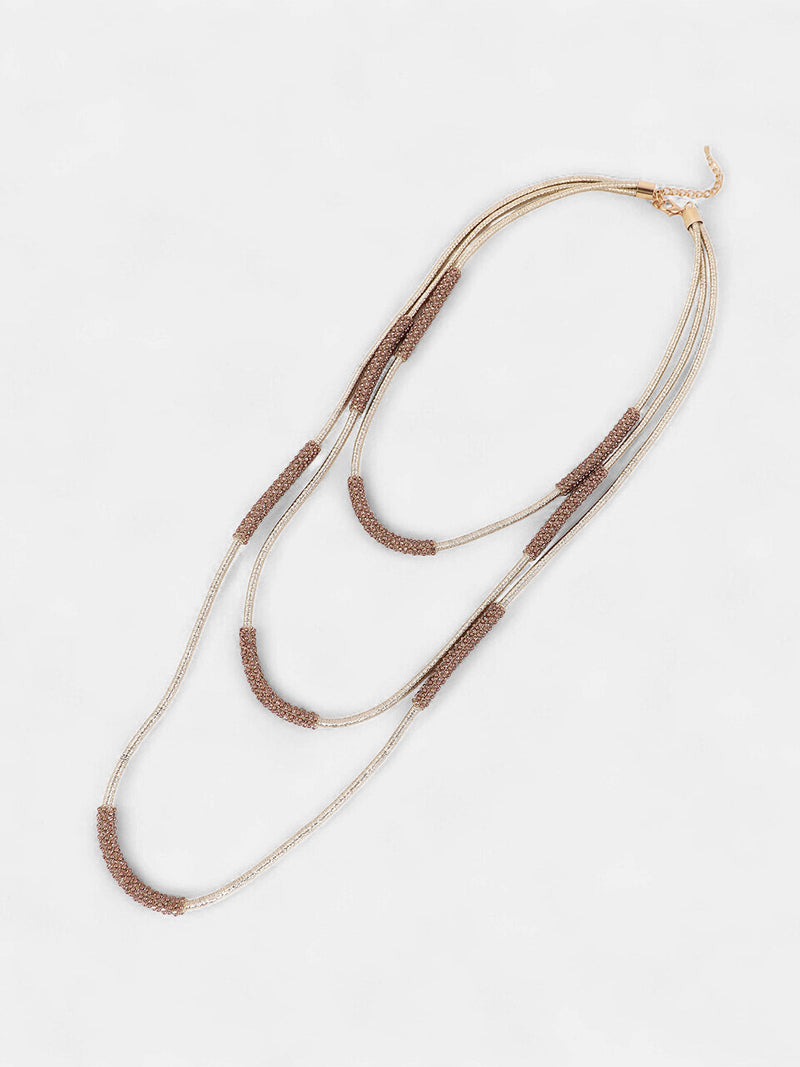 The Bling-Block Multi-Layer Necklace - Antique Gold