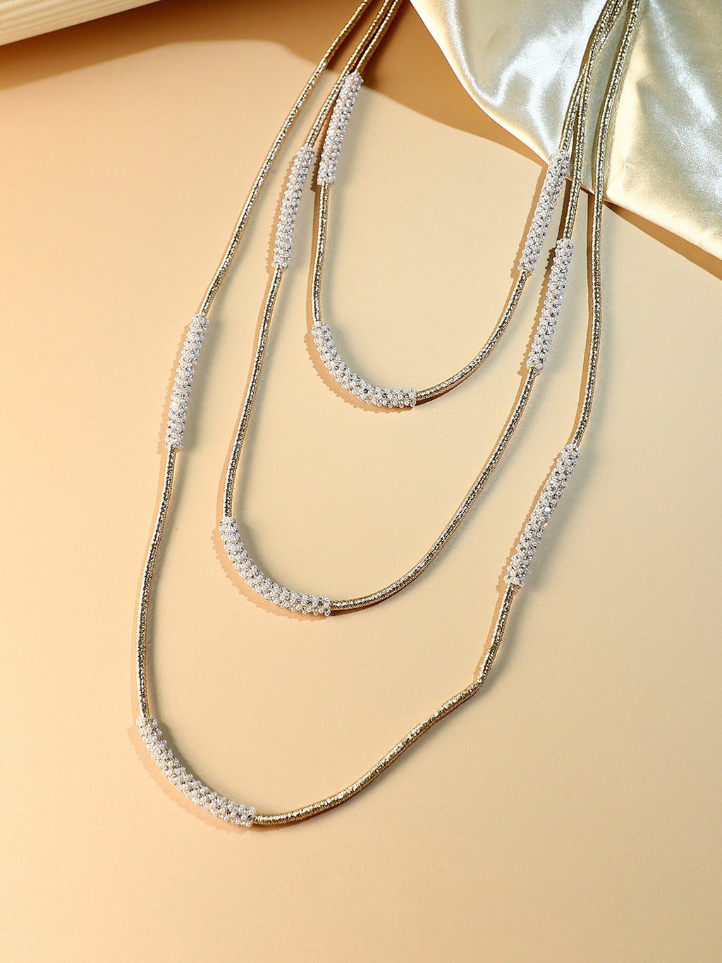 The Bling-Block Multi-Layer Necklace - Crystal Silver