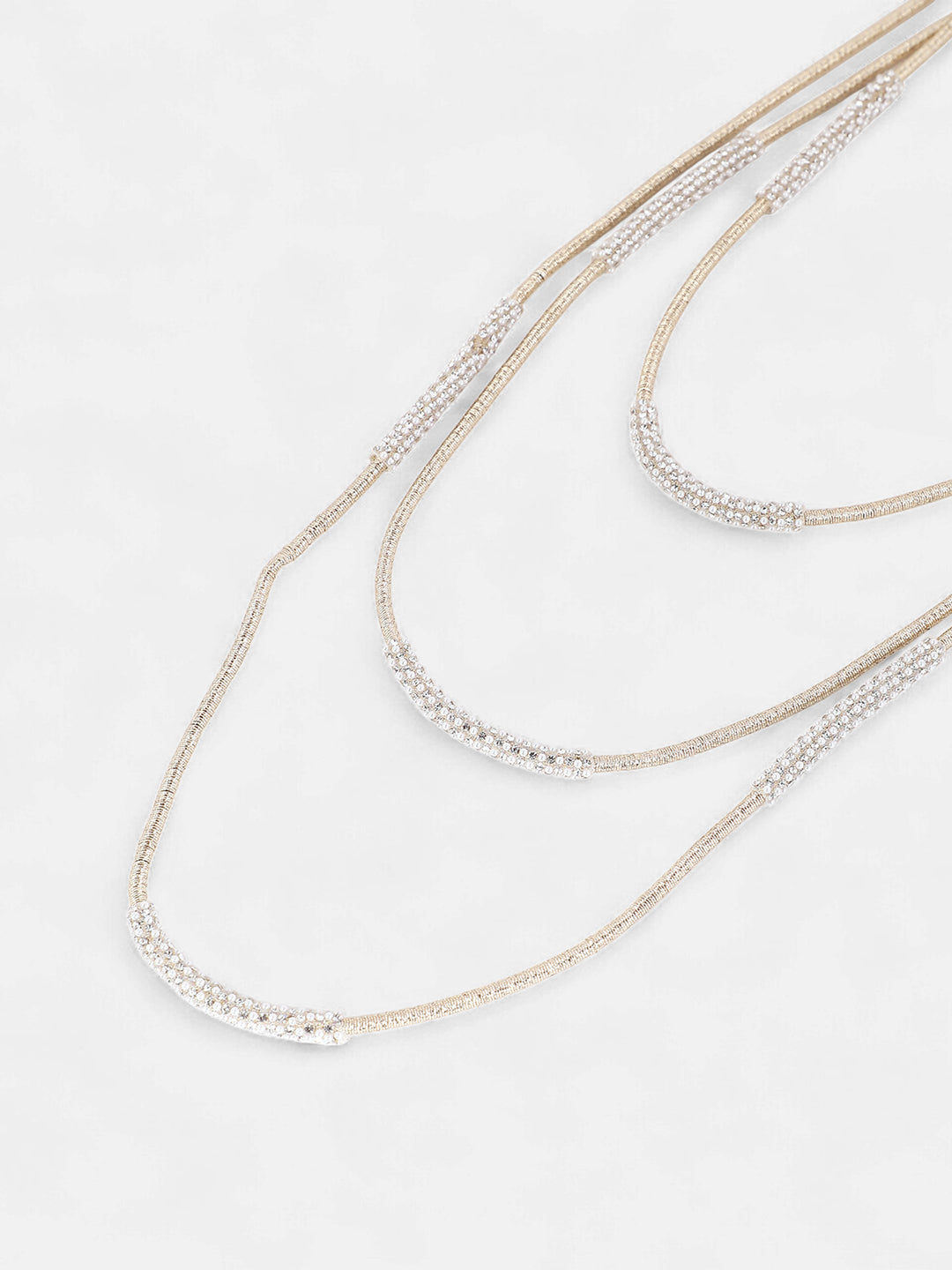 The Bling-Block Multi-Layer Necklace - Crystal Silver