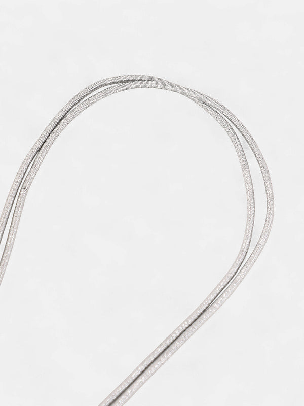 The Flora-Bloom Long Necklace - Metallic Silver