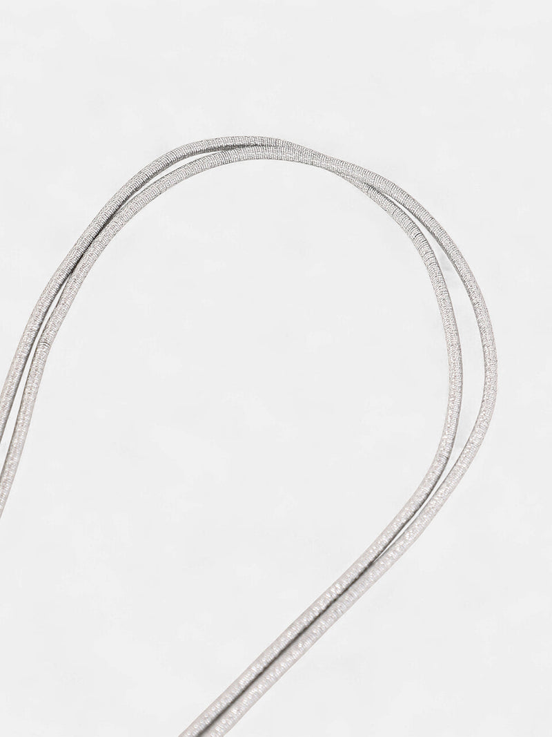 The Flora-Bloom Long Necklace - Metallic Silver