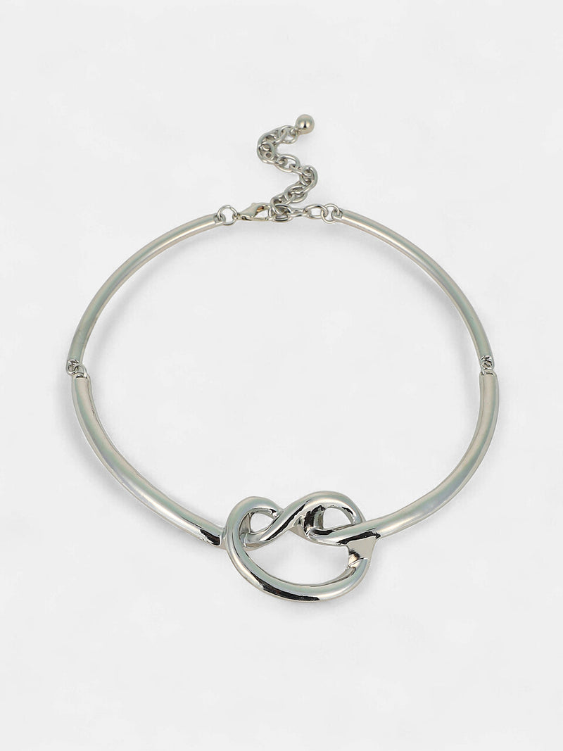 The Nodo Collar Necklace - Metallic Silver