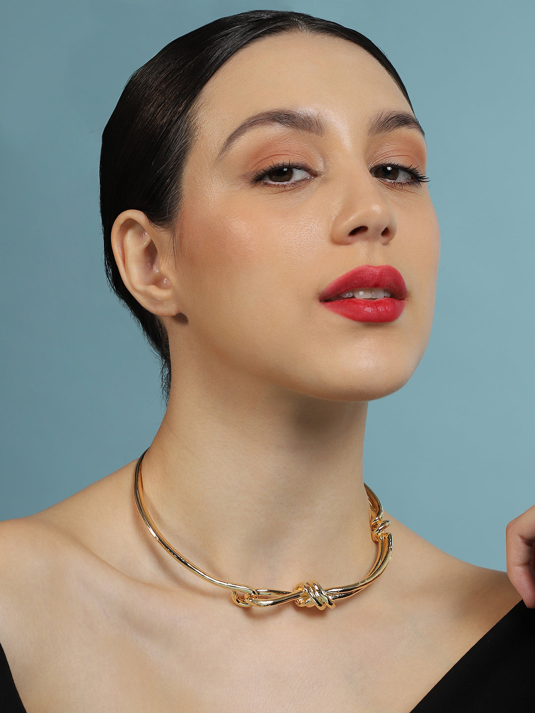 Women's The Knotted-Bar Collar Necklace - California Gold